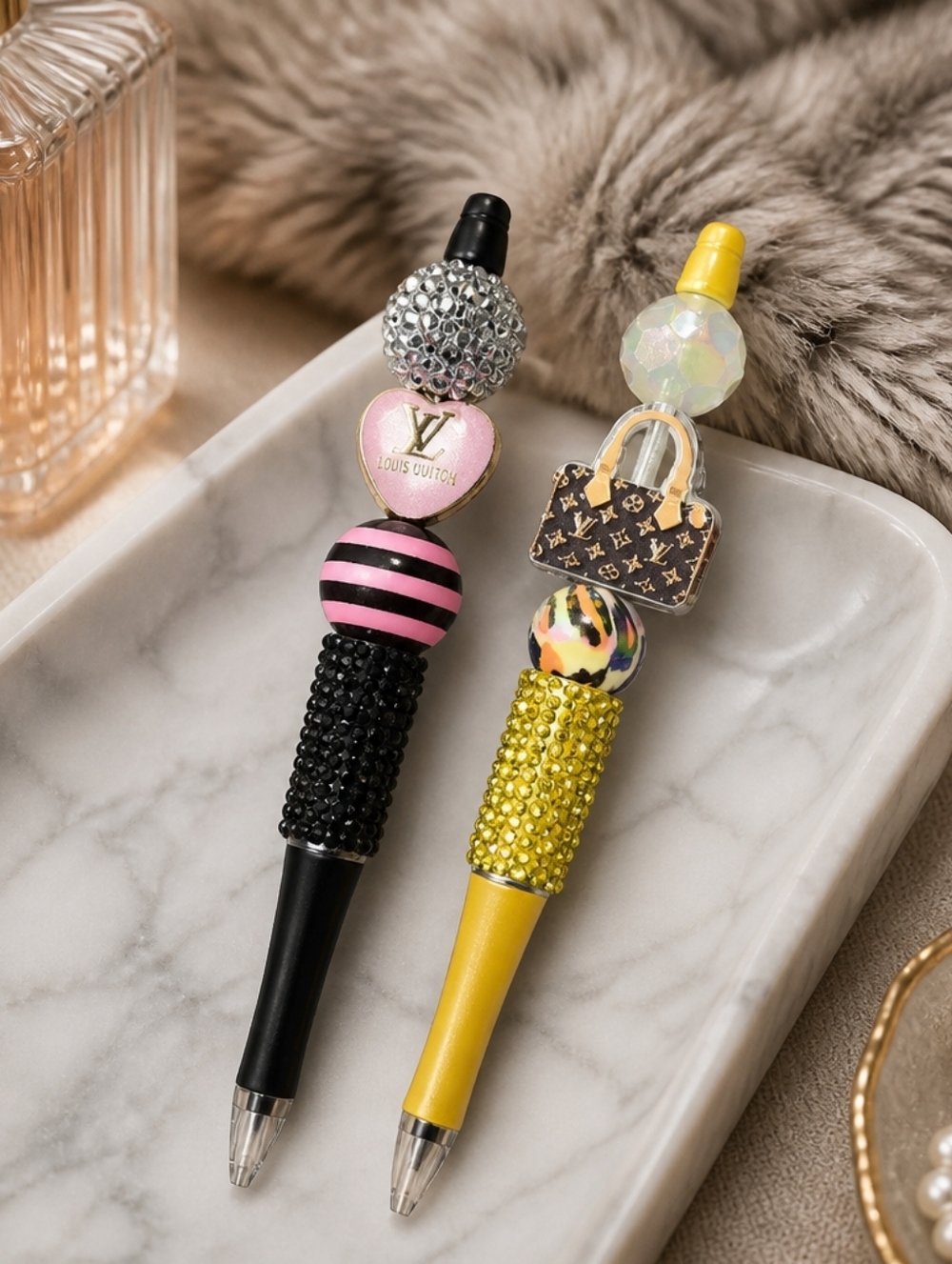 x2 Handcrafted Beaded Pens